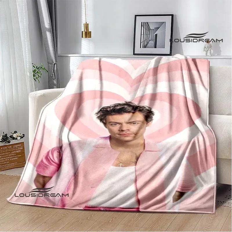 Sänger H-Harry-Styles bedruckte Decke Picknickdecken Flansch warme Decke Weiche und bequeme Decke Bettwäsche Geburtstagsgeschenk