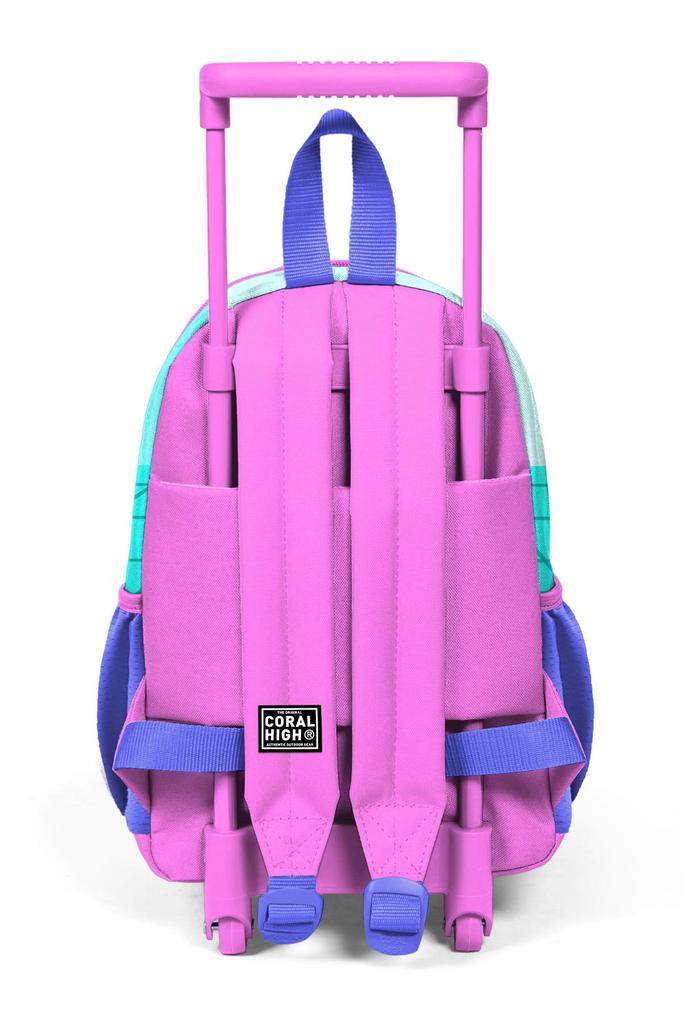 Minik Yuva Rakel-Rucksack, türkis-rosa Eiscreme-Katzenmuster, zwei Fächer, 24051