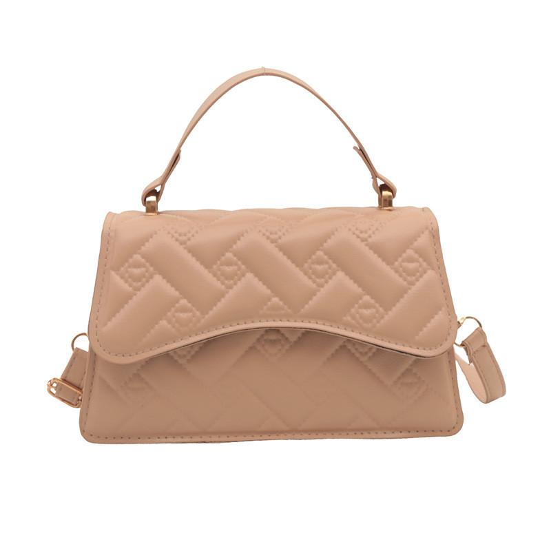 Fashionable Chic Small Square Bag Stylish Handbag Versatile Crossbody Bag In Black Khaki Pink And White