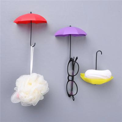 Decorative Adhesive Hook Nail Free Traceless Umbrella Shape Sticky Hook Storage Small Objects Hook Hanger 3 Sets