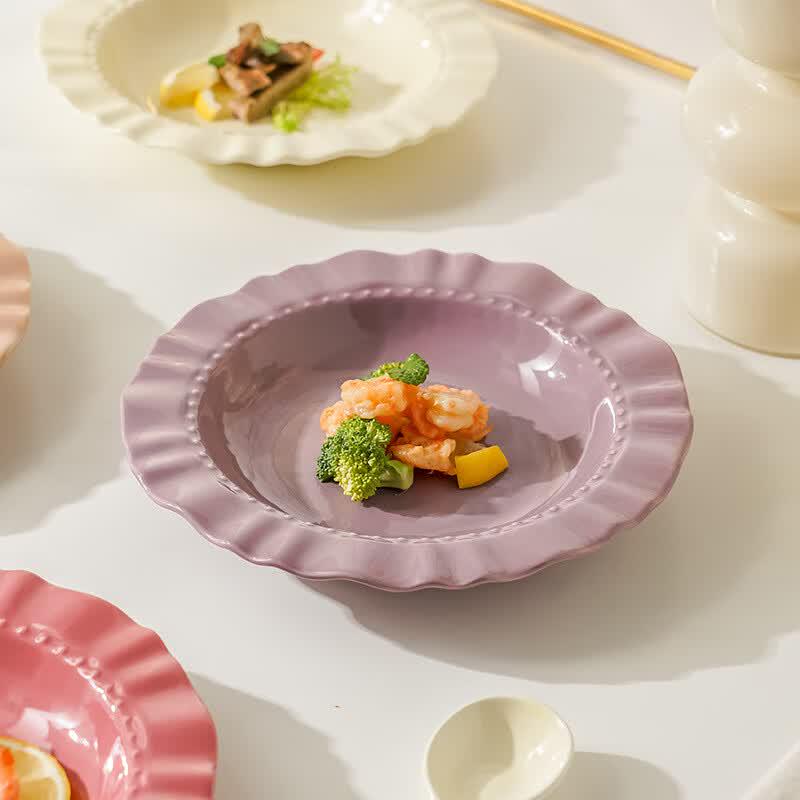 8-Inch Ceramic Straw Hat Salad Pasta Plate
