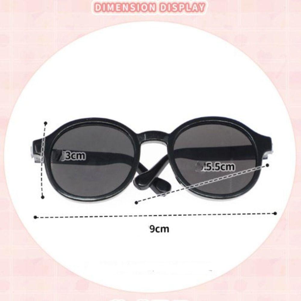 9cm Doll Glasses Fashion Round Frame High Quality Plush Animal Doll 20cm Cotton Dolls