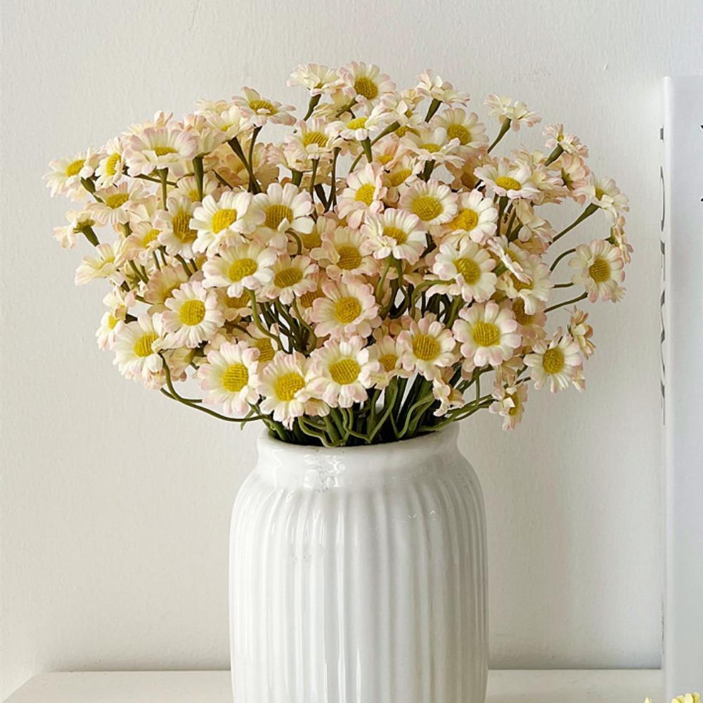 60 Heads Artificial Daisy Flowers Silk Petals Photo Props Chamomile Simulation Flower Multicolor Fake Flower Bouquet