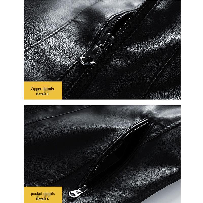 ROMON Men's Fashion PU Leather Jacket