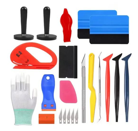 Car Window Sun Film Application Tool Set - Cow Tendon Scraper