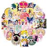 Sailor Moon Aufkleber Wasserdicht Sailor Moon Pretty Guardian Aufkleberpack für und Mehr Set, 100-teiliges Set, Abziehbilder, Koffer, Laptops, Fahrräder, Helme,