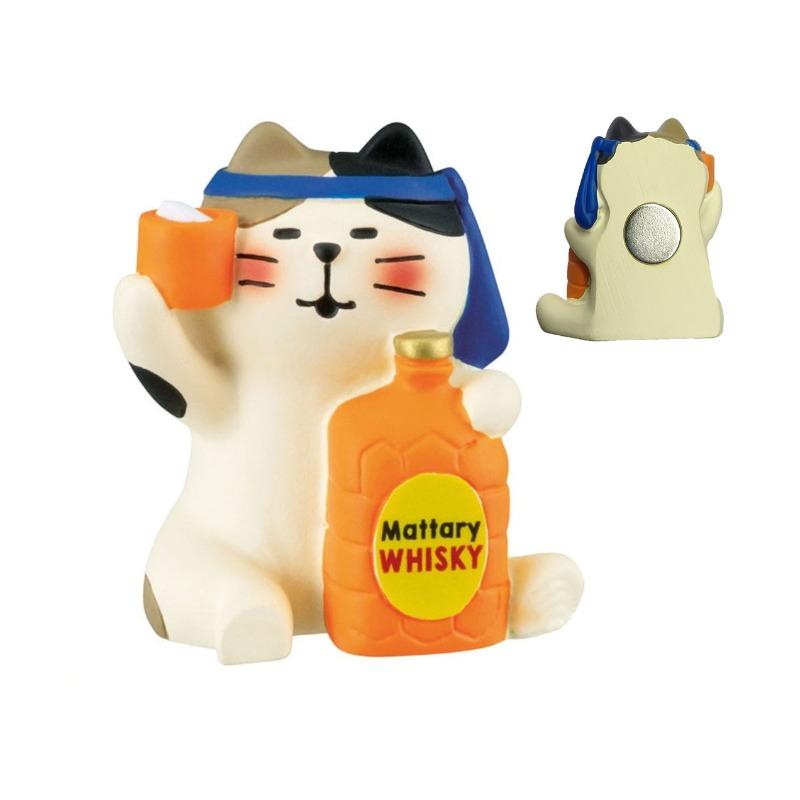 Japanese cat refrigerator sticker, grocery zakka cute bread coffee shop decoration gift miniature resin ornament
