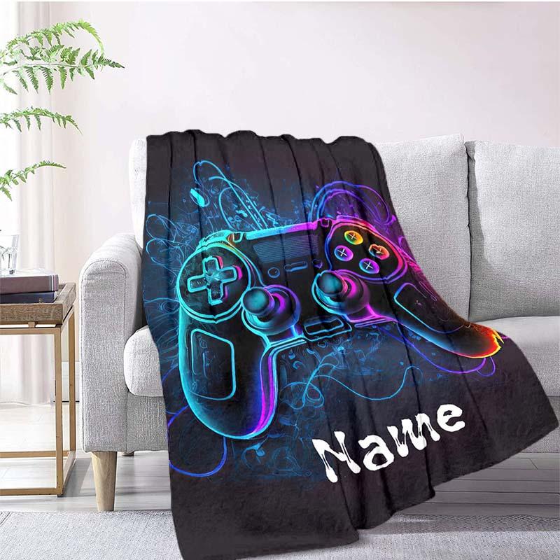 Color Game Controller Customize Your Name Blanket Used For Chair Office Sofa Bed Camping Soft And Warm Giving Friends And Relatives Birthday