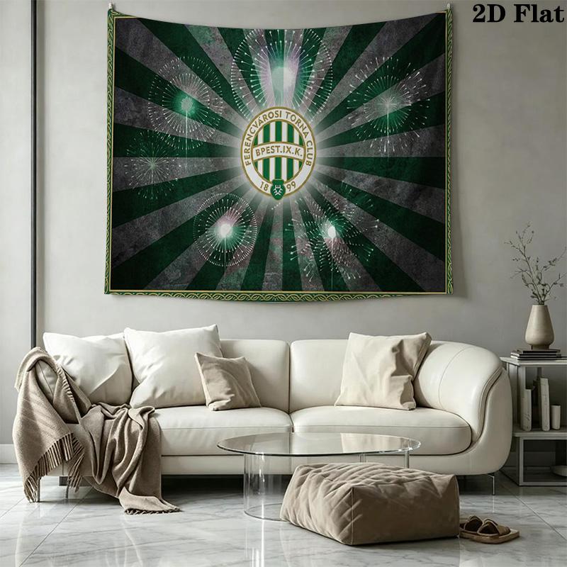 Ferencvárosi TC Wall Tapestry Aesthetic Wall Hanging Printed Fabric Blanket Decorative Tapestries for Bedroom Living Room Home Decor