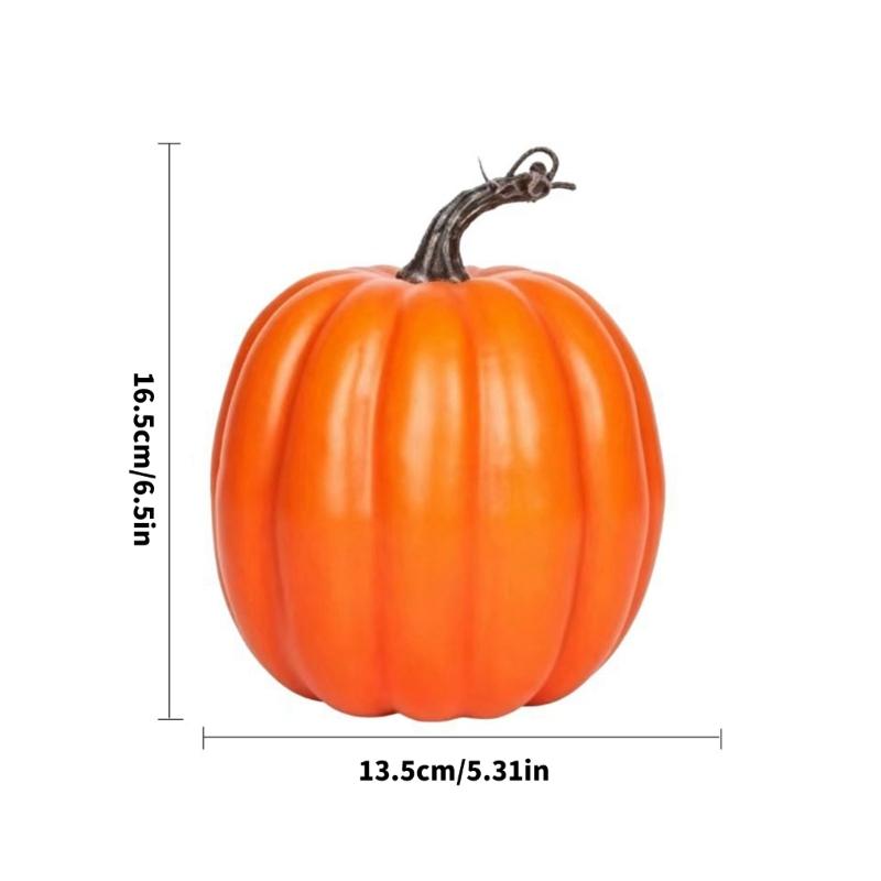 Seasonal Fall Accent Piece with Realistic Ridges and Curved Stem, Harvest Styling for Shelves, Entryway Tables, Trays, and Windowsills