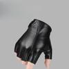 Leather Gloves Men's Short Gloves Driving and Riding Outdoor Street Performance Breathable Motorcycle Fitness Half Finger Gloves