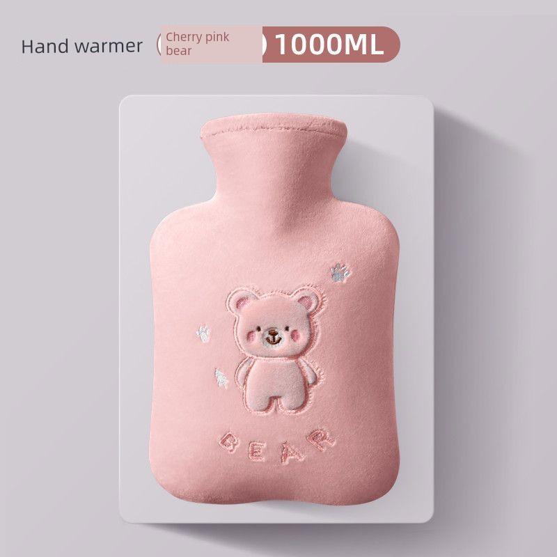 Beibei Bear Hot Water Bottle, Thickened Warm Water Bag, Cute Plush Cover, Explosion-Proof, for Students