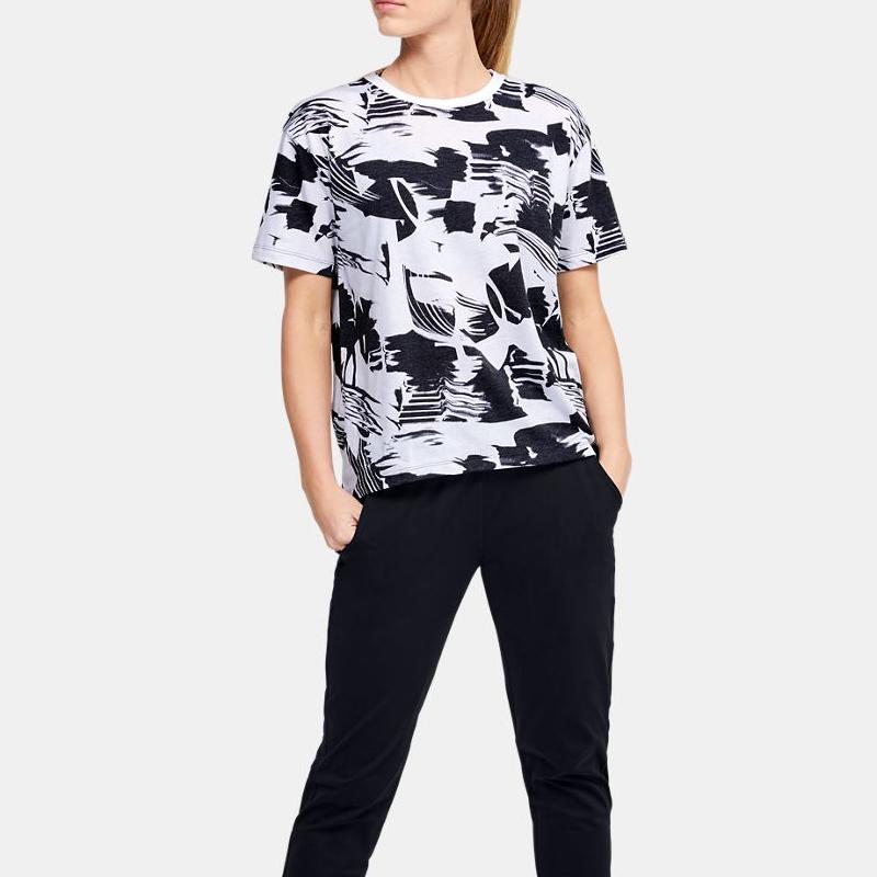Under Armour Live Training Sports Print T-Shirt Women Tops 1355708-003
