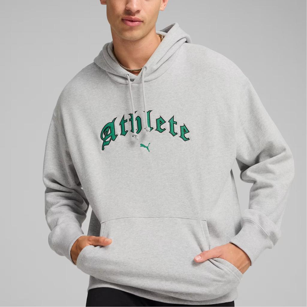 Puma Graphics Hoodie FW24 Athlete Comfortable Long Sleeve College Style Sweatshirt Men hoodies Light-Gray 626678-04