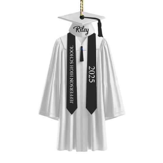 2D Personalized Graduation Ornaments Class of 2025 Graduation Gown Hanging Decoration Custom Name Year Acrylic Keepsake High School College Grad Gift