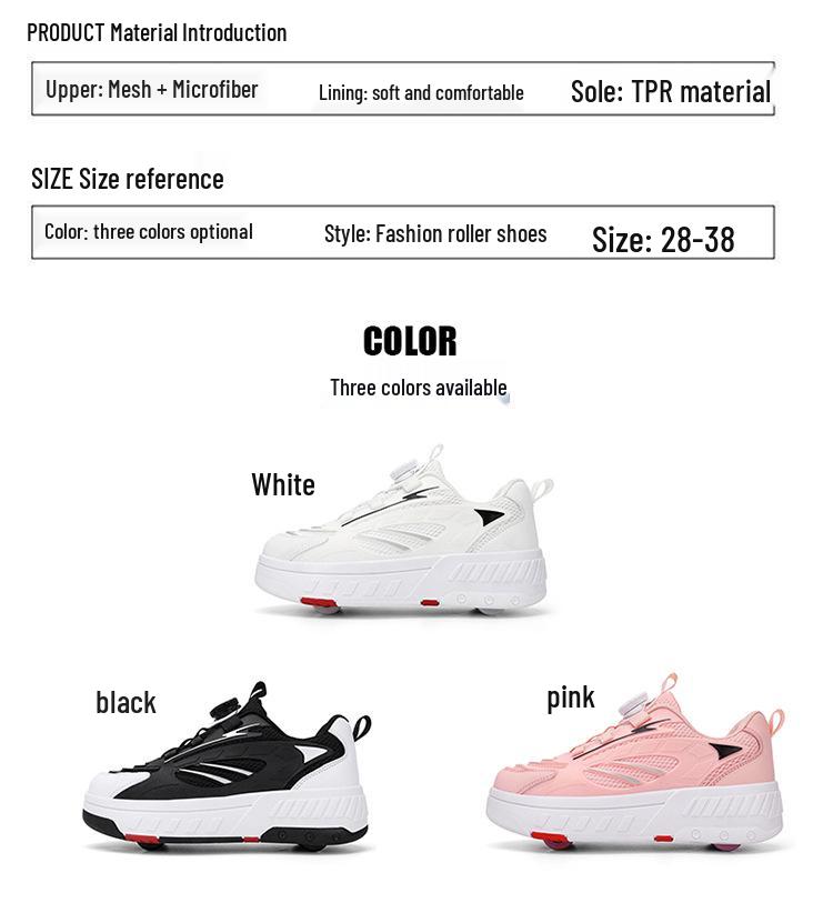 Dingjian 4-Wheel Deformation Roller Skates for Kids - Boys and Girls