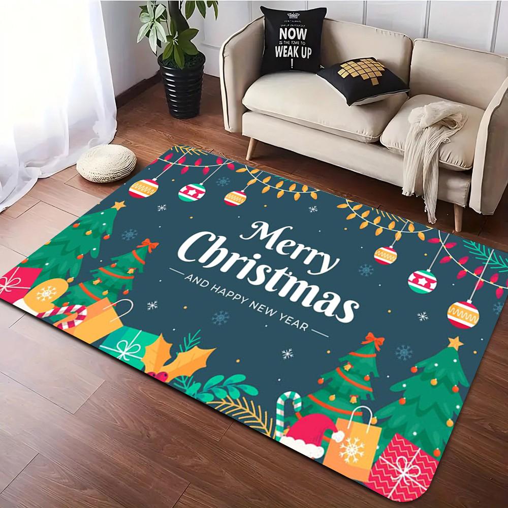 Christmas Seasonal Festival Gift Carpet Living Room Sofa Rug Home Bedroom Lounge Hallway FloorMat Festive Decor Home Accessories