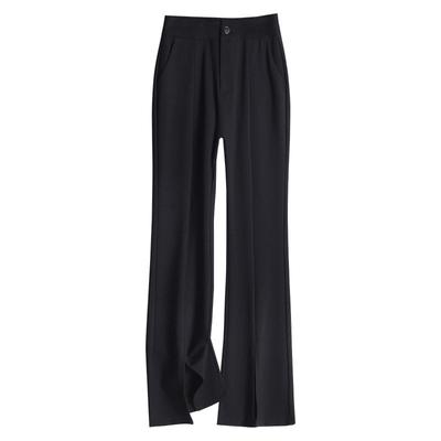 Split Flared Spring Autumn High Waist Loose Slimming Suit Floor-Length Pants Casual Wide-Leg Pants for Women