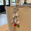 Strawberry Design Beaded Phone Chain Cute Flower Key Pendant Accessories Bag Charm  Fairytale Theme