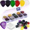 6/30/50pcs 2.5cm Colorful Transparent Guitar Picks 1/2/3mm Thick Teardrop Plectrum with Storage Box Acoustic Electric Guitar JXB