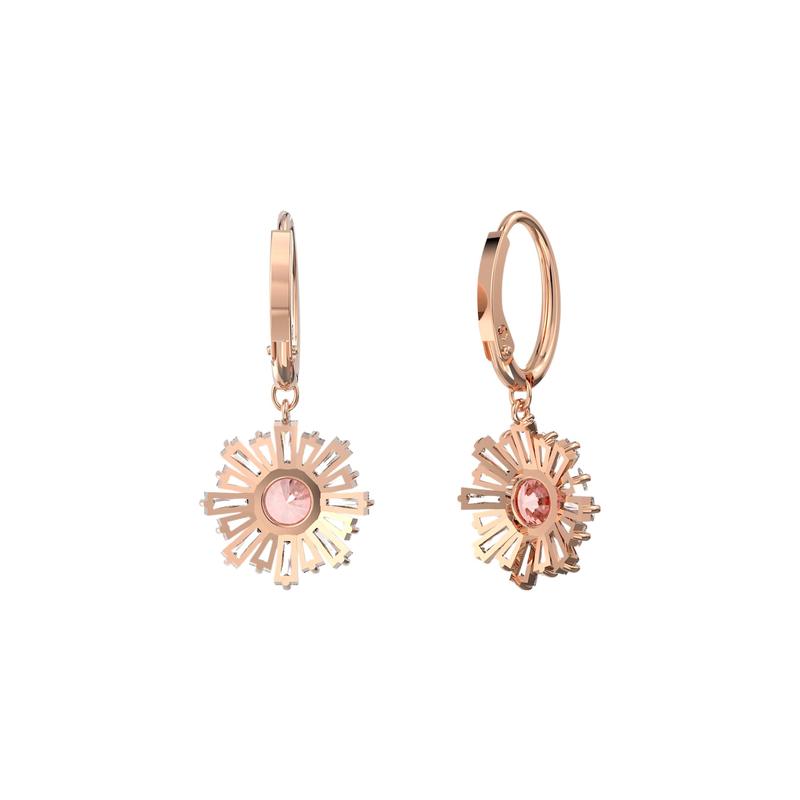 Swarovski Pendientes de Aro Sol Circonita Cúbica para Mujer Rosado 5642965