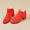 Naked Boots Autumn and Winter New Pointed Toe Cow Suede Side Zipper Metal Buckle Non-slip Wear-resistant High Heels