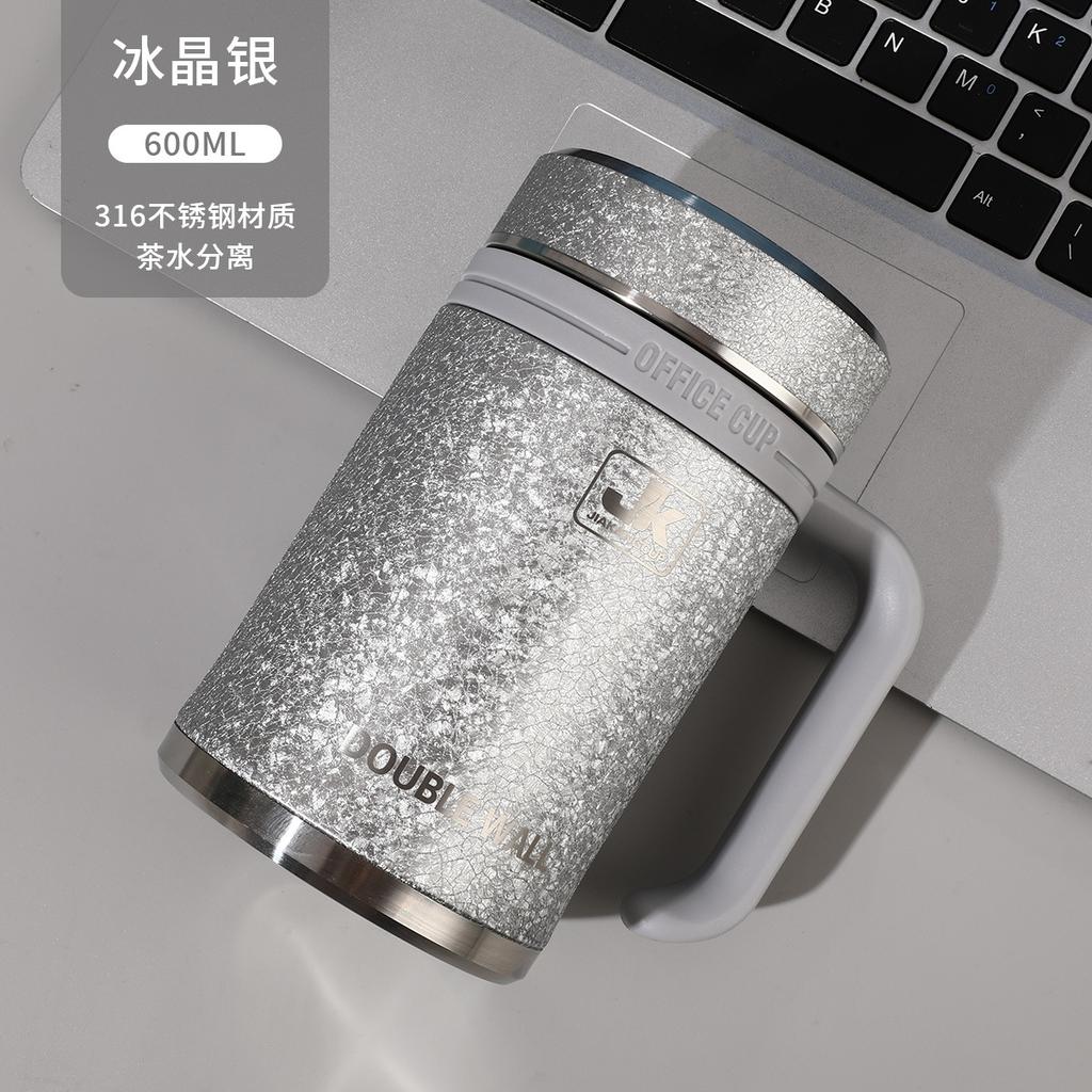 Water Bottle Stainless Steel Thermos Cup High-grade Business Office Water Cup Large Capacity Tea Cup with Handle