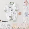 Baby Romper Spring Autumn Cotton Short Sleeve With No Bone Construction For Newborns And Infants
