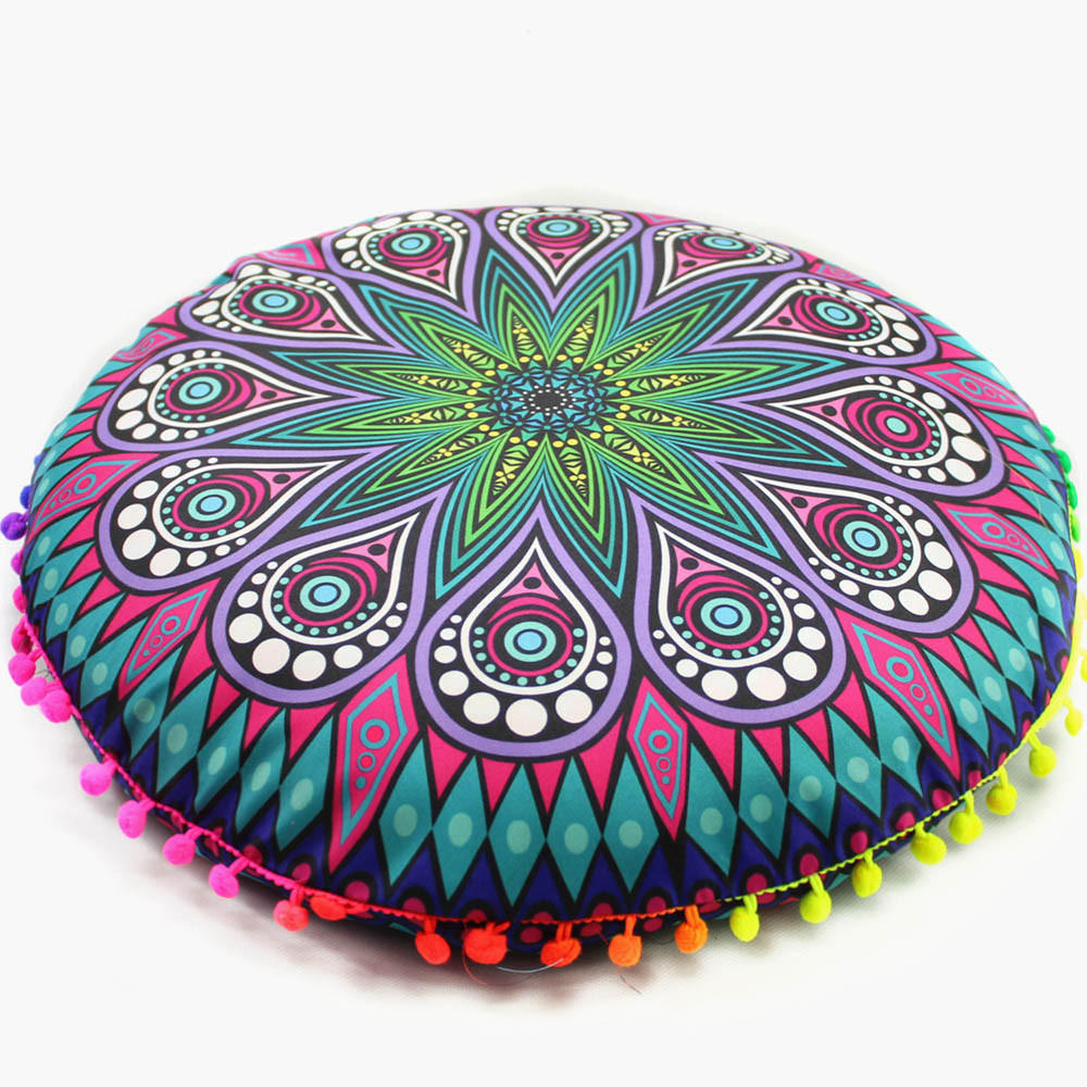 Indian  Floor Pillows Round Bohemian Cushion Pillows Cover Case Cushions 