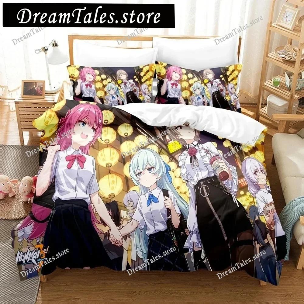 3D Anime Honkai Impact 3rd Bedding Set Printed Decorative 2-3pcs Duvet Cover Set Bedclothes Quilt Cover Home For Aldult Teen741