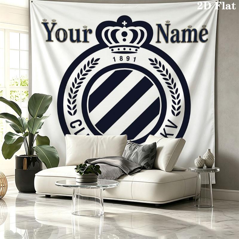 Club Brugge KV Custom Name Wall Tapestry Aesthetic Wall Hanging Printed Fabric Blanket Decorative Tapestries for Bedroom Living Room Home Decor