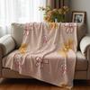 Dusty Pink Gingerbread Bow Anime Cartoon Flannel Blanket Soft Warm Throw for Bedroom Sofa Car Kids Holiday Gift