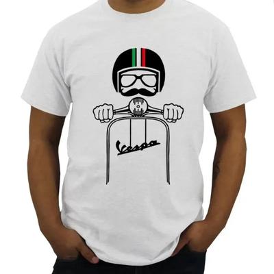 Vintage Sokak Harajuku Tişört Kısa Kollu Üstler Kadın Erkek Yazlık Tişörtler Moda Unisex Tişört Vespa Baskılı Siyah Beyaz Tişörtler