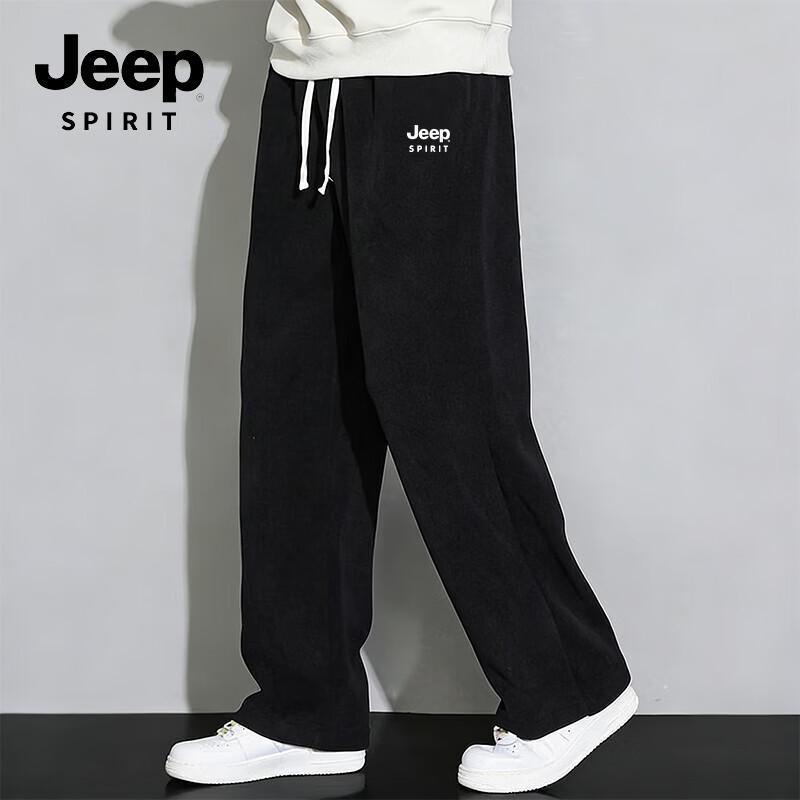 JEEP SPIRIT Men's Fleece-Lined Straight-Leg Casual Pants