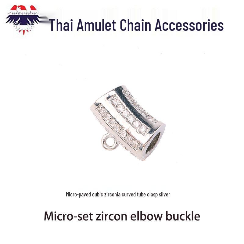 Gold-Plated Diamond-Studded Curved Tube Buckle Pendant Ring Necklace Bracelet Accessory