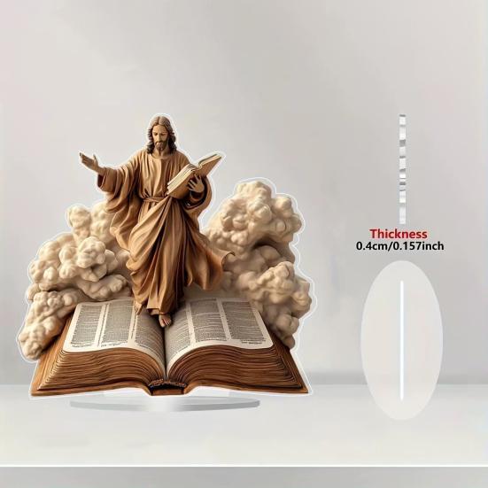 Різдвяний вертеп Акрилова настільна табличка 2D Плоска Настільний дисплей Прикраса для Християнського дому Декор полиці