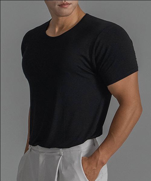 Ballianteu 2-Pack Muscle Fit Modal U-Neck Short Sleeve T-Shirt