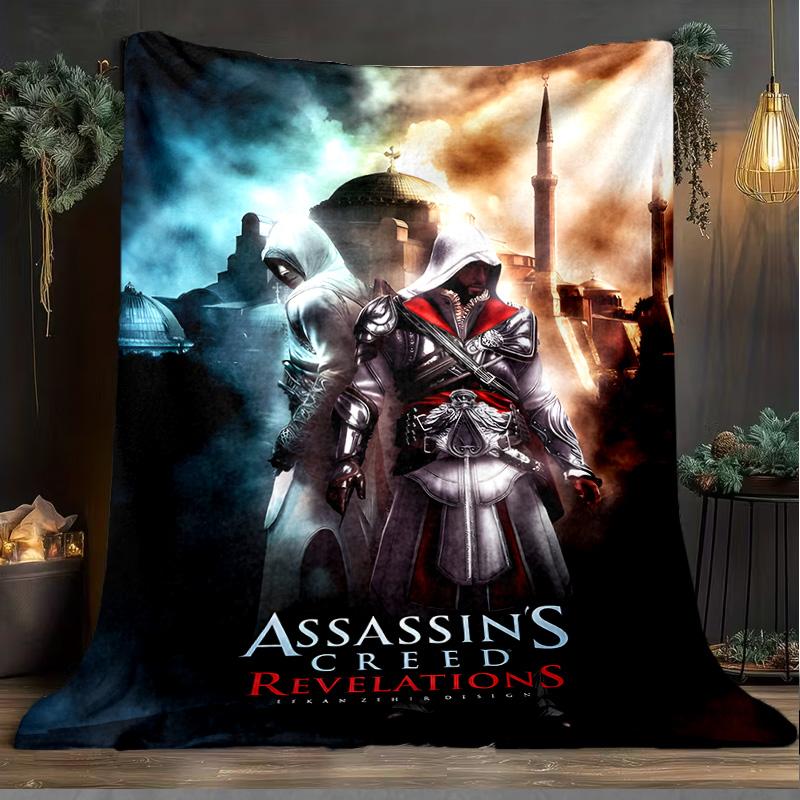 1PC Assassin Blanket Flannel Throw for Sofa, Indoor, Camping, Living Room, Office, Chair, And Bed Soft Birthday Christmas Gift