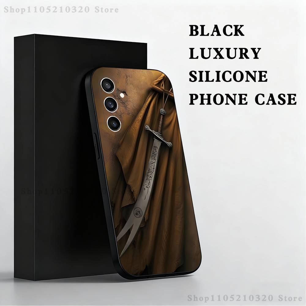 

Imam Hussain Shia Ali Phone Case For Samsung S25,S24 Ultra,S20,S30 plus,S22 plus,S23,S30 Ultra 5G Silicone Black Shell SamsungS22 5G