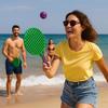 Set of Beach Tennis 2 Plastic Rackets 50 Cm with 2 Foam Balls and Carrying Case - Random Color