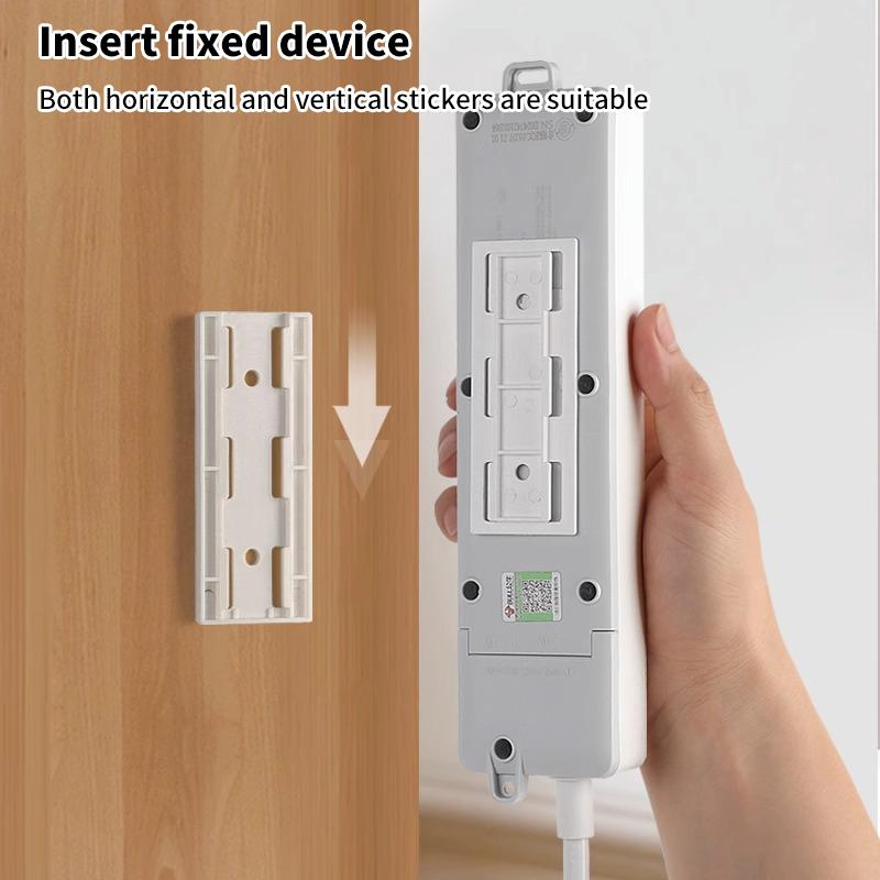1 Pcs Wall-Mounted Plug Fixer Sticker Punch-free Home Self-Adhesive Socket Fixer Cable Wire Organizer Power Strip Holder