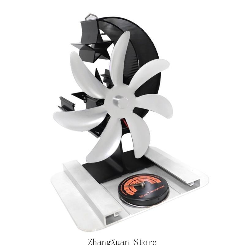 

Stove Fan Fireplace Fan for Wood Burning Stove Heat Powered fan Stove Accessories Quiet Operation Circulating 3XUF серебряный