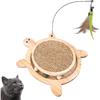 Petest Interactive Cat Toy Cat Scratch Toy Natural Sisal Cat Scratcher with Catnip Balls, Cat Scratch Pad with Cat Toy Roller, Turtle Design
