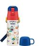Skater Kids' 2-Way Water Bottle - Direct Drink (470ml) / Cup Drink (430ml) - Thomas the Tank Engine Design - Stainless Steel - Insulated - Lightweight
