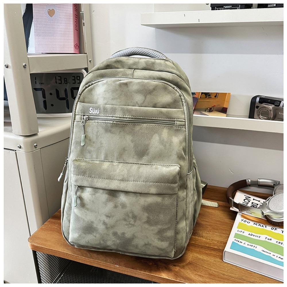 New simple solid color backpack large capacity water-proof junior high school high school student schoolbag 15.6 inch travel backpack