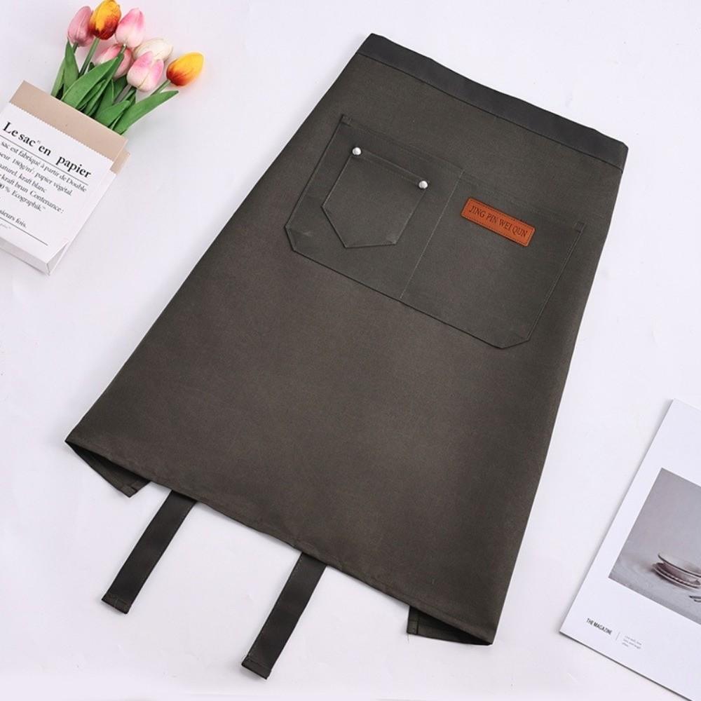 Double-Sided Half-Length Apron Waterproof Fabric Work Apron Durable Kitchen Apron Milk Tea Shop