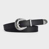 New Trend Three-Piece Women'S Belt High-End Silver Buckle Simple Decorative Pu Belt