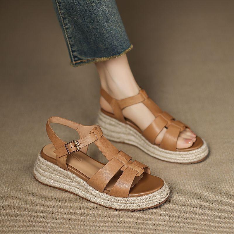 Anti-slip Shoes - Women s New Style Retro Shoes - Sandals 35 коричневый