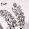 Unique Open Band Ring Adjustable Leaf Natural Style Stainless Steel