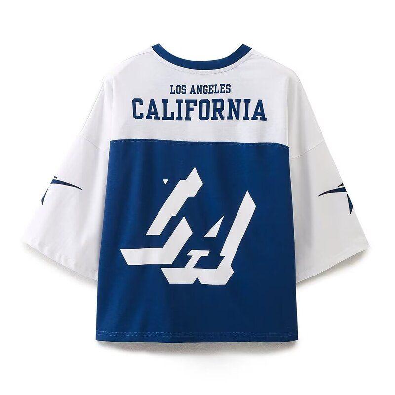 Fashion Style 2024 Summer New Women's Clothing Casual Easiest for Match Letter Print Short-Sleeve T-shirt 0264346 044